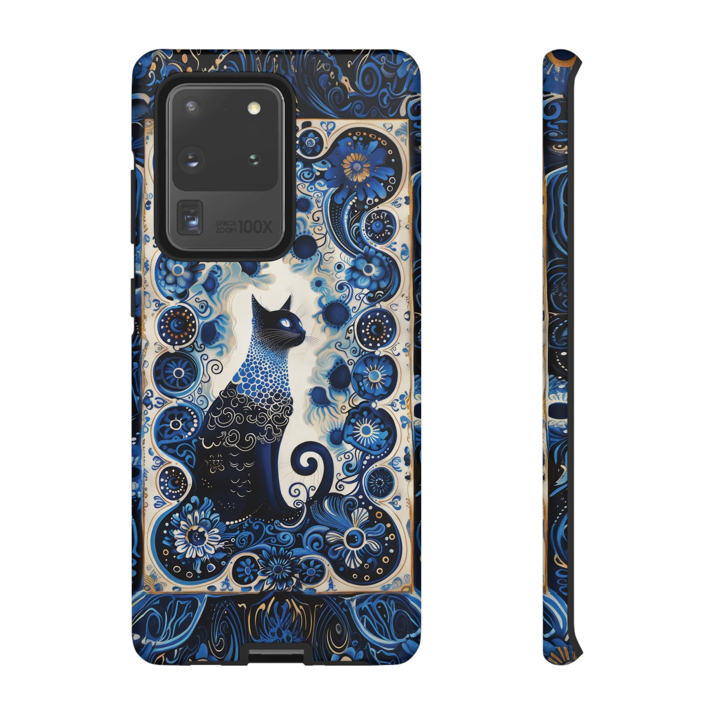 Black cat in frame Tough Cases