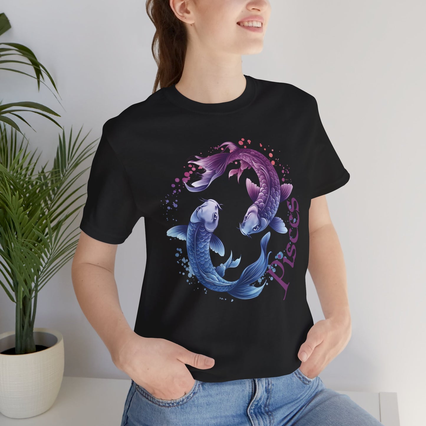 Pisces Artistic Zodiac Unisex Tee, Jersey Short Sleeve Tee, Your Perfect Everyday Favorite