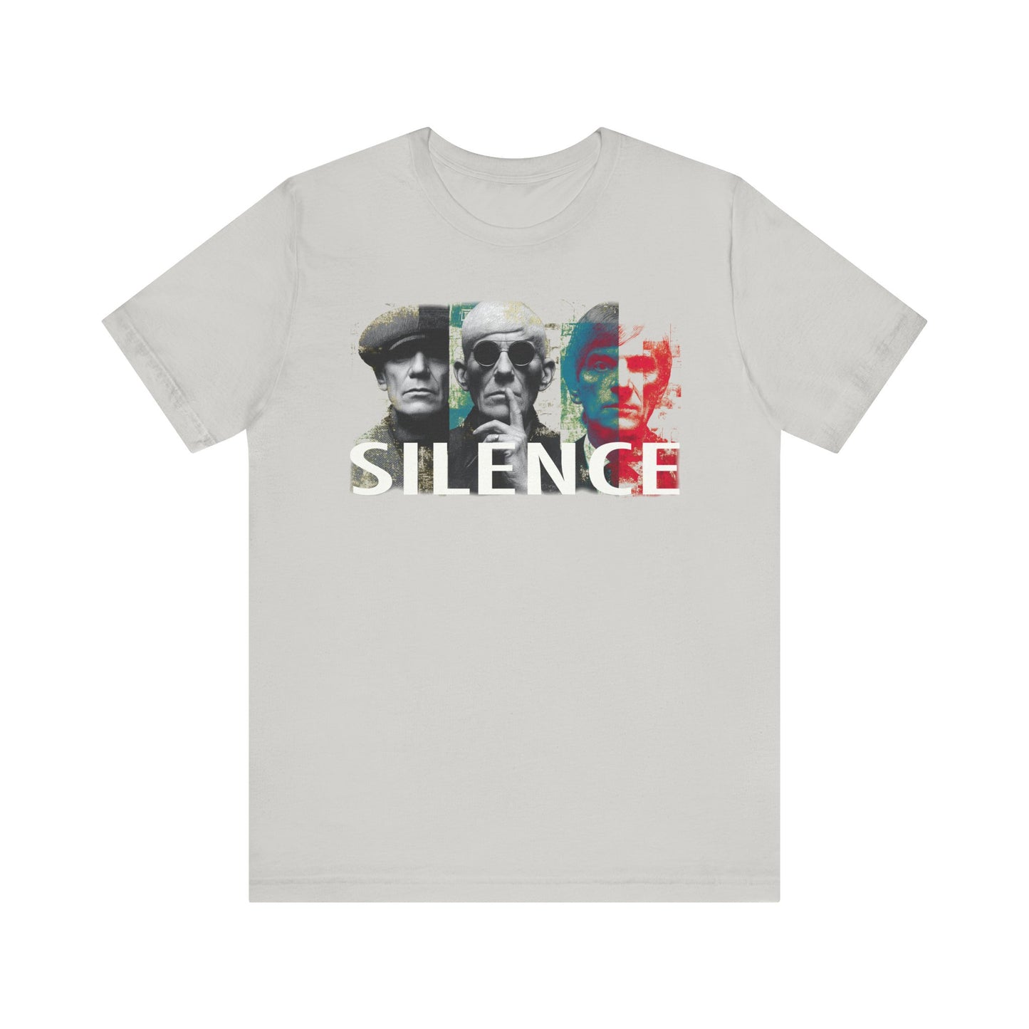Silence Graphic Tee — Vintage Film Noir Faces T‑Shirt