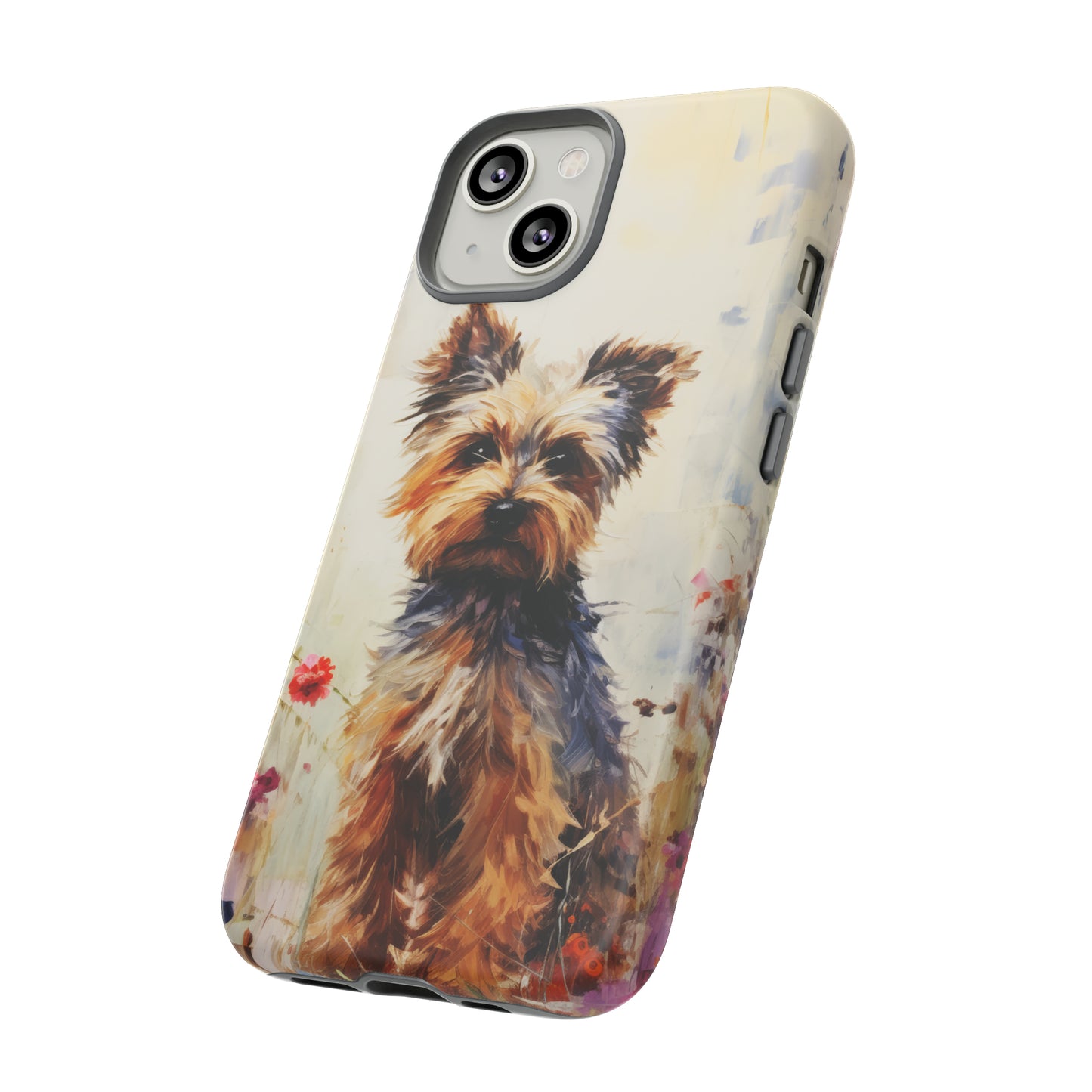 Yorkie in flowers Tough Cases