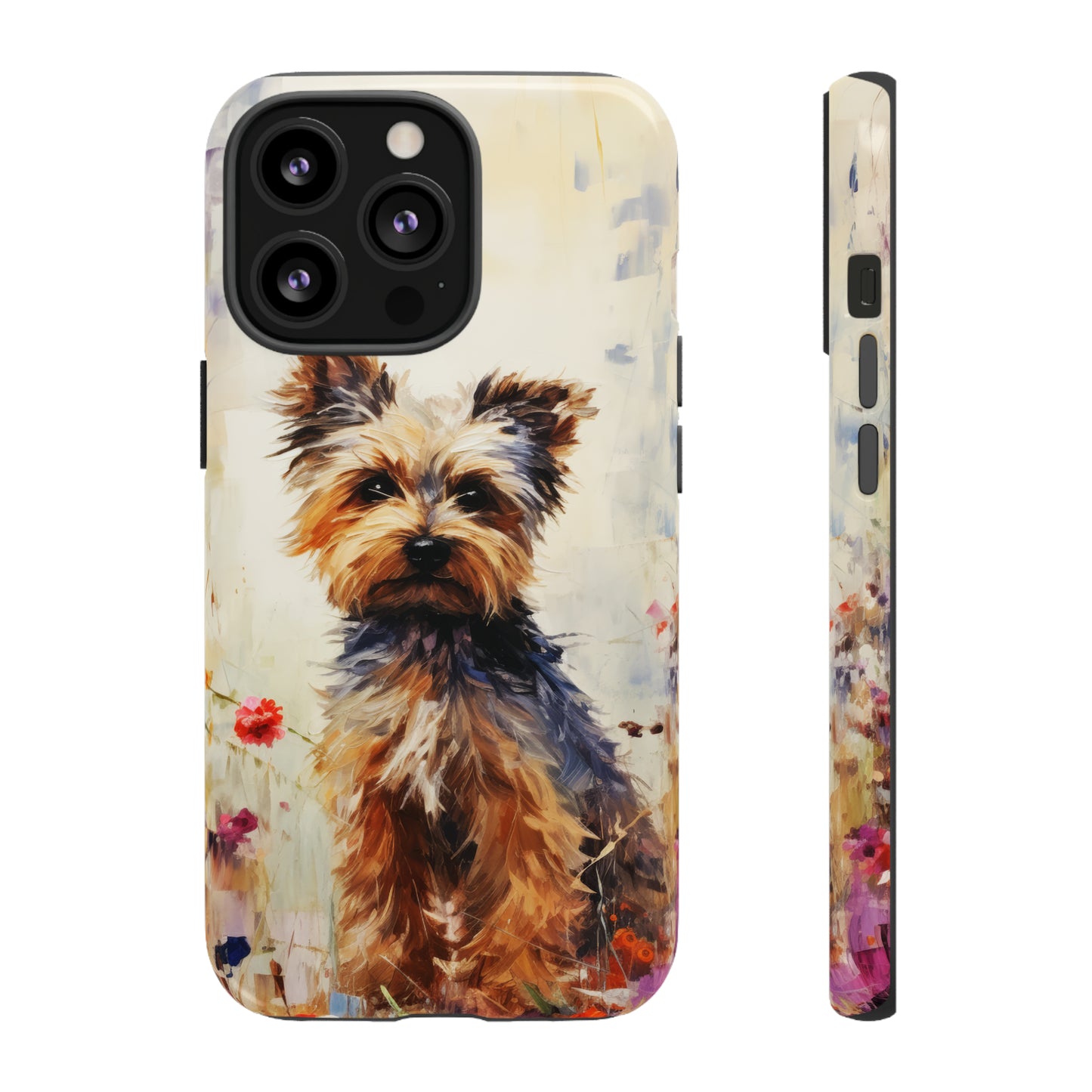 Yorkie in flowers Tough Cases