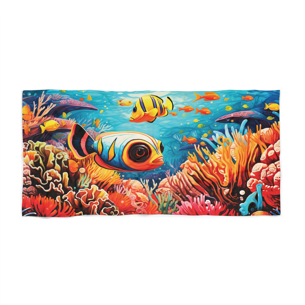 Colorful reef fish Beach Towel in two sizes