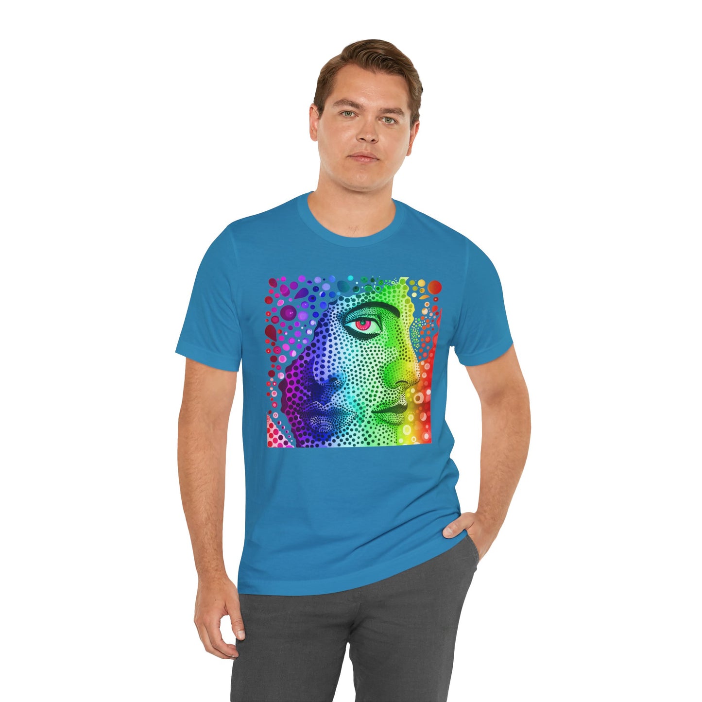 Two faced rainbow Unisex Jersey Short Sleeve Tee
