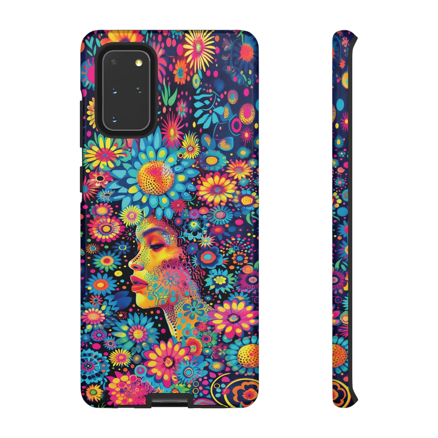Phone Case, whimsical flower girl, Artistic design, Tough Case, Colorful flower fantasy design, iPhone 15, 14, 13, 12, 11, Samsung, Pixel
