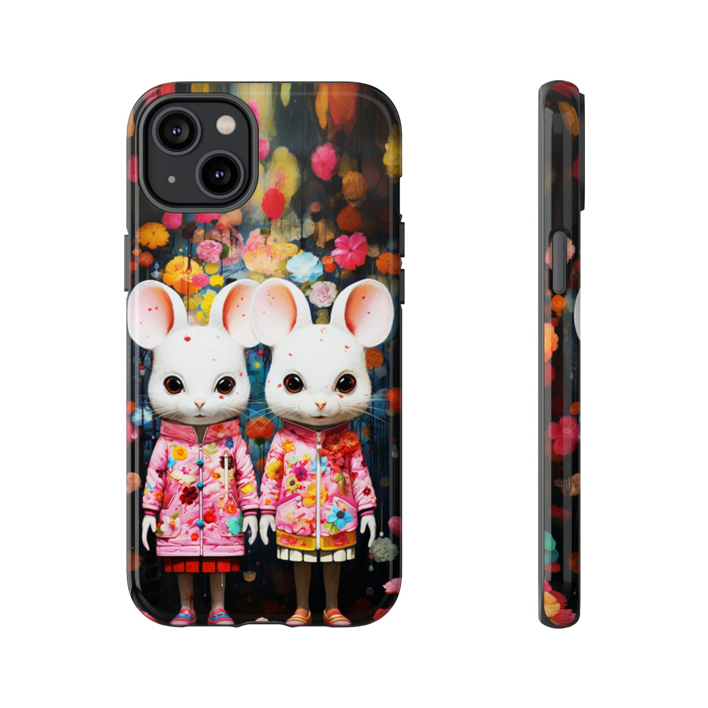 Two mice and flowers Tough Cases