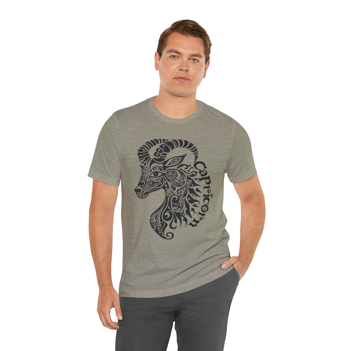 Capricorn with black graphic Unisex Jersey Short Sleeve Tee