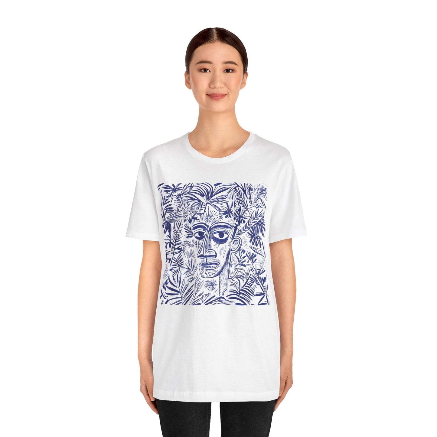 Botanical Face Art Unisex Tee – Nature-inspired Graphic T-Shirt for Eco-Conscious Style