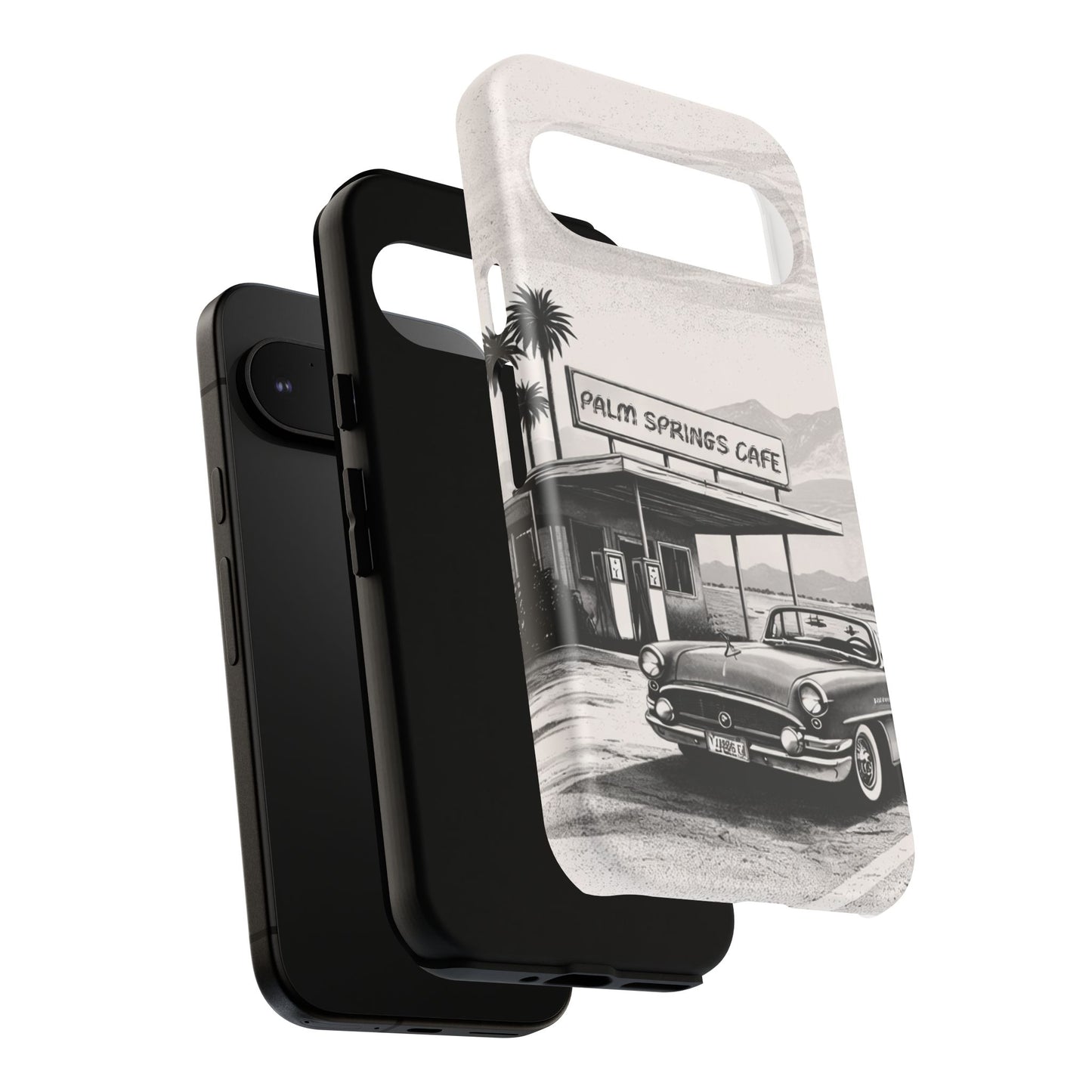 Vintage Palm Springs Cafe Phone Case – Retro Convertible Roadtrip Design