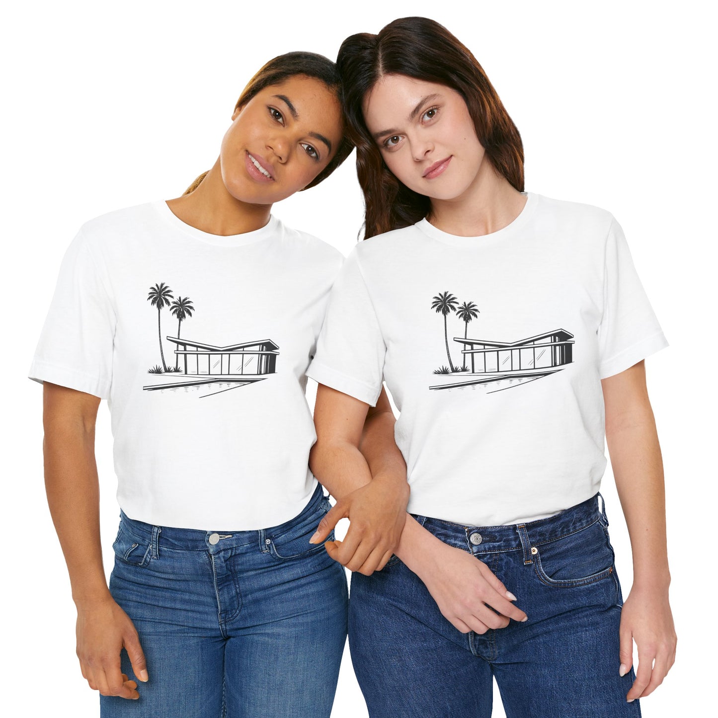 Mid-Century Modern House Tee Mid Century Icons series— Palm Tree Architectural Graphic Shirt, Mid Century modern, Palm Springs