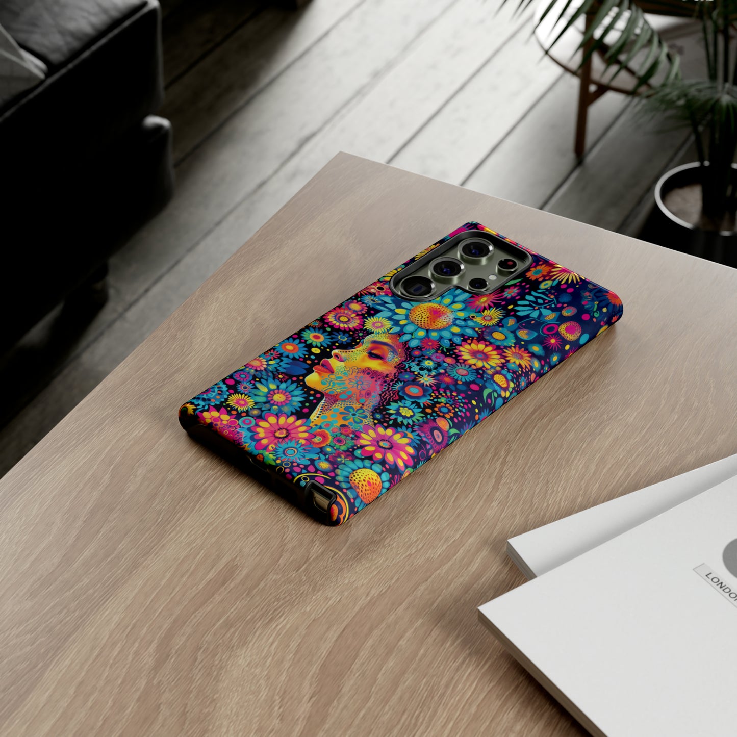 Phone Case, whimsical flower girl, Artistic design, Tough Case, Colorful flower fantasy design, iPhone 15, 14, 13, 12, 11, Samsung, Pixel