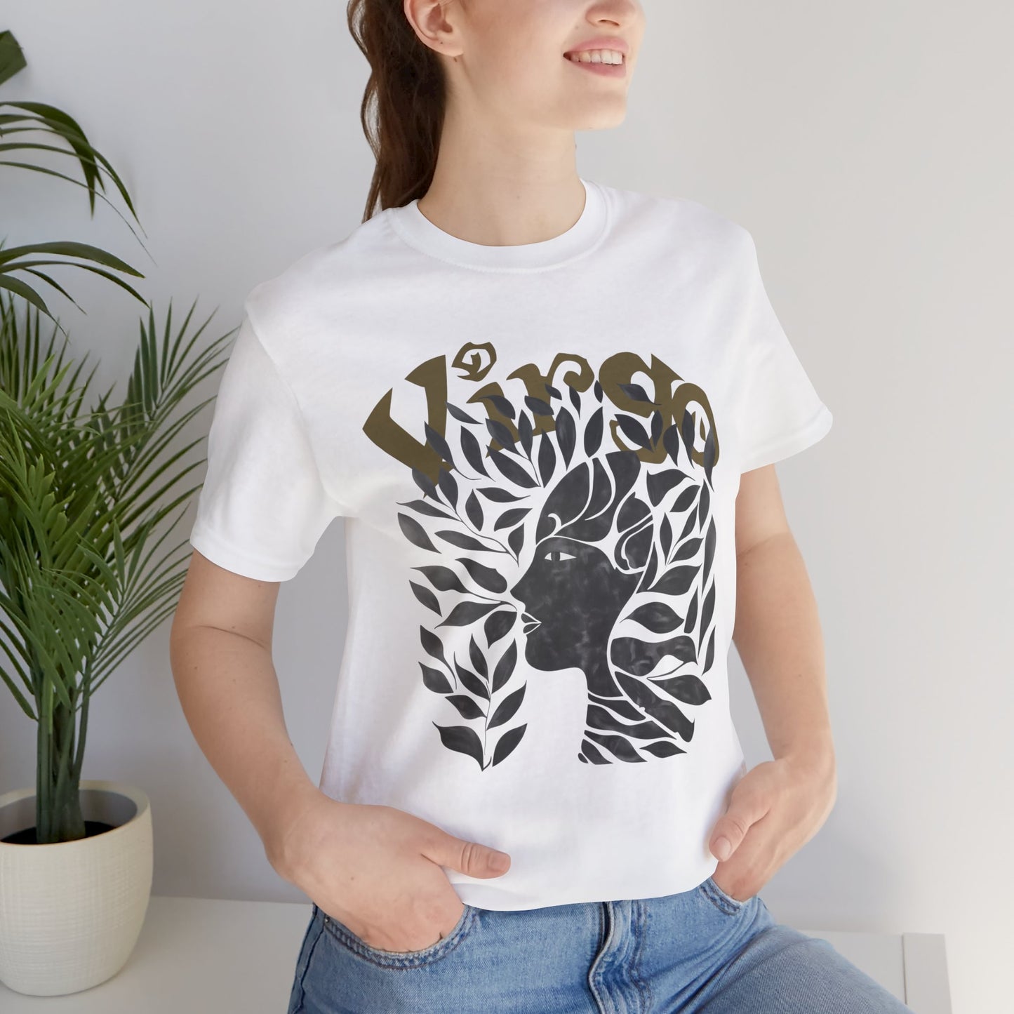 Virgo Black graphic Unisex Jersey Short Sleeve Tee