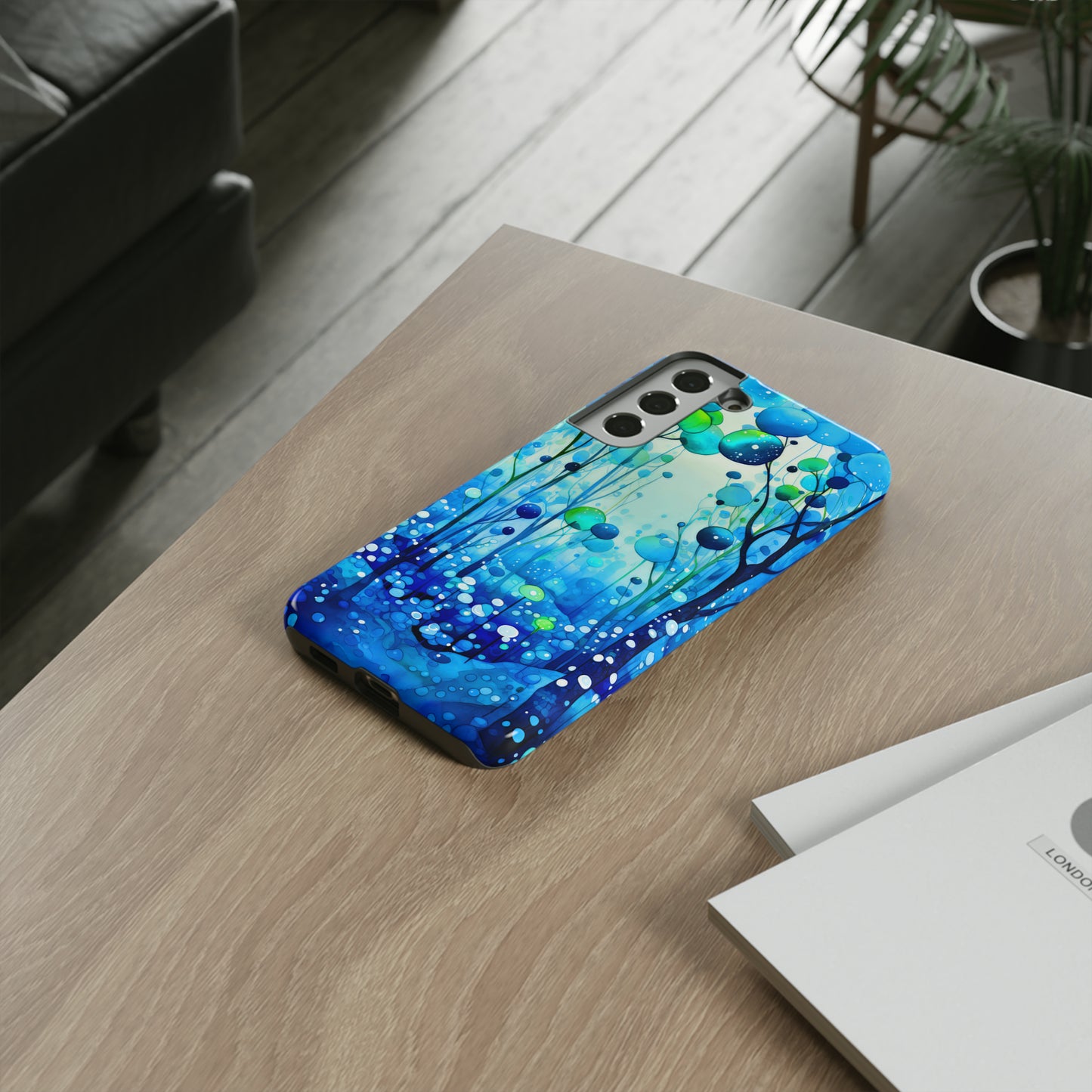 Blue fantasy forest Tough Cases