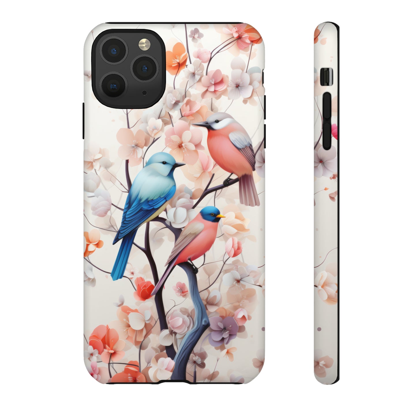 Three birds on a branch water color Tough Cases