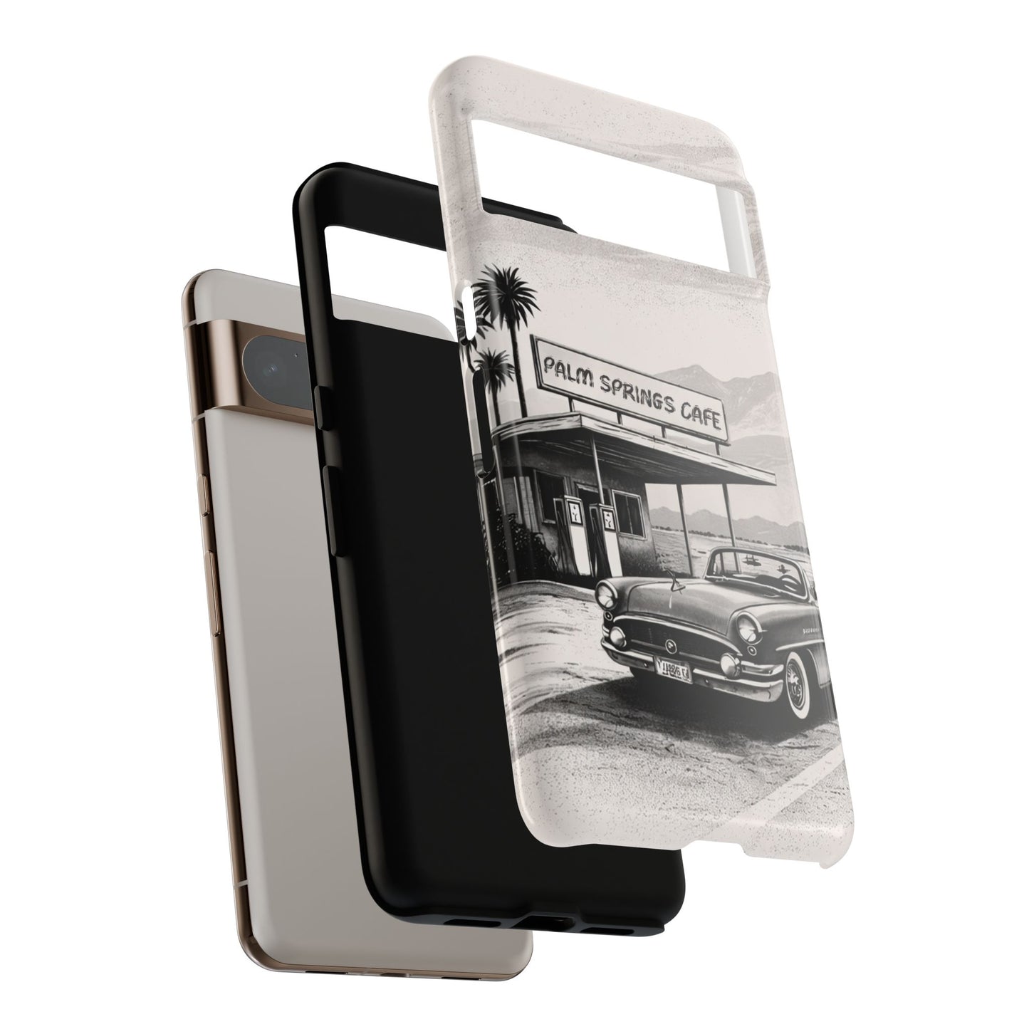 Vintage Palm Springs Cafe Phone Case – Retro Convertible Roadtrip Design