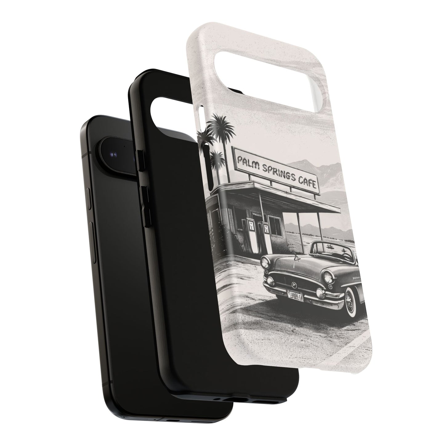 Vintage Palm Springs Cafe Phone Case – Retro Convertible Roadtrip Design