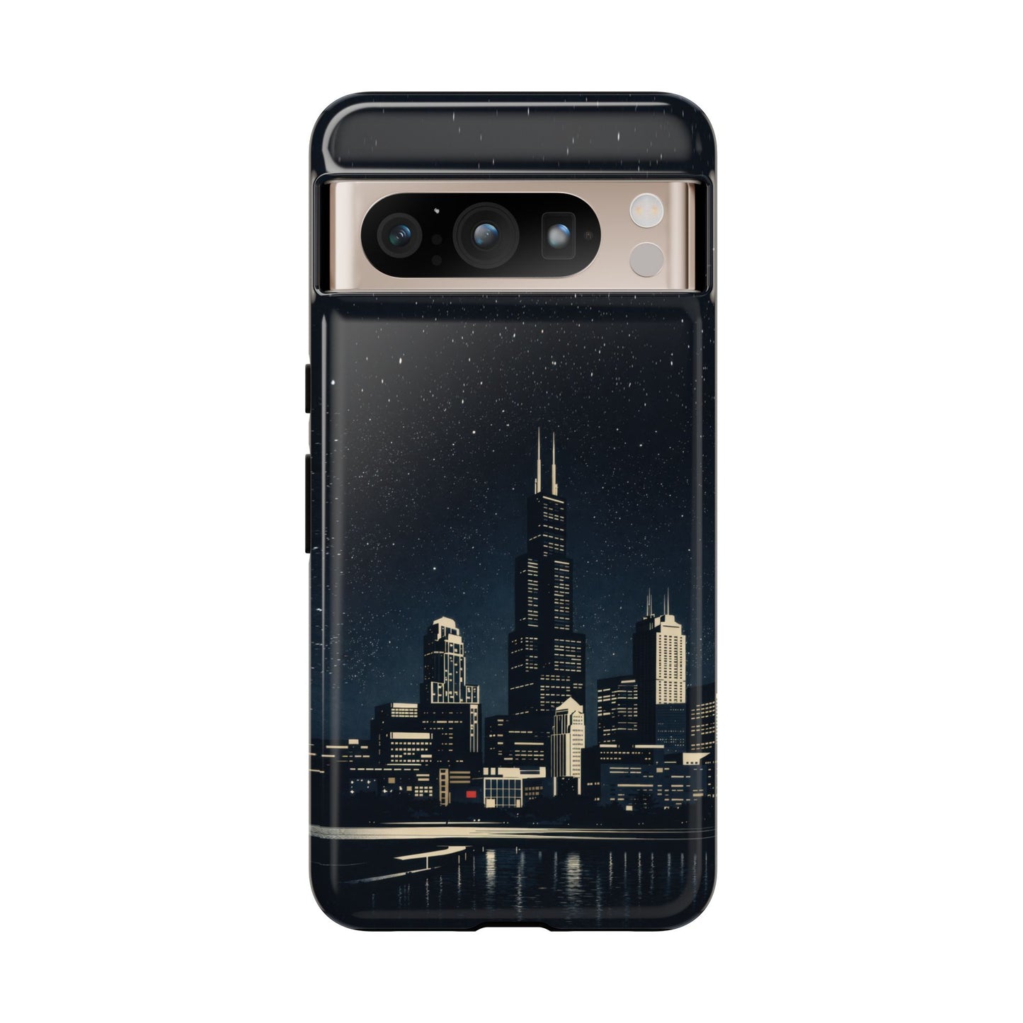 Chicago City Skyline Tough Phone Case – Nighttime Chicago Skyscraper Design
