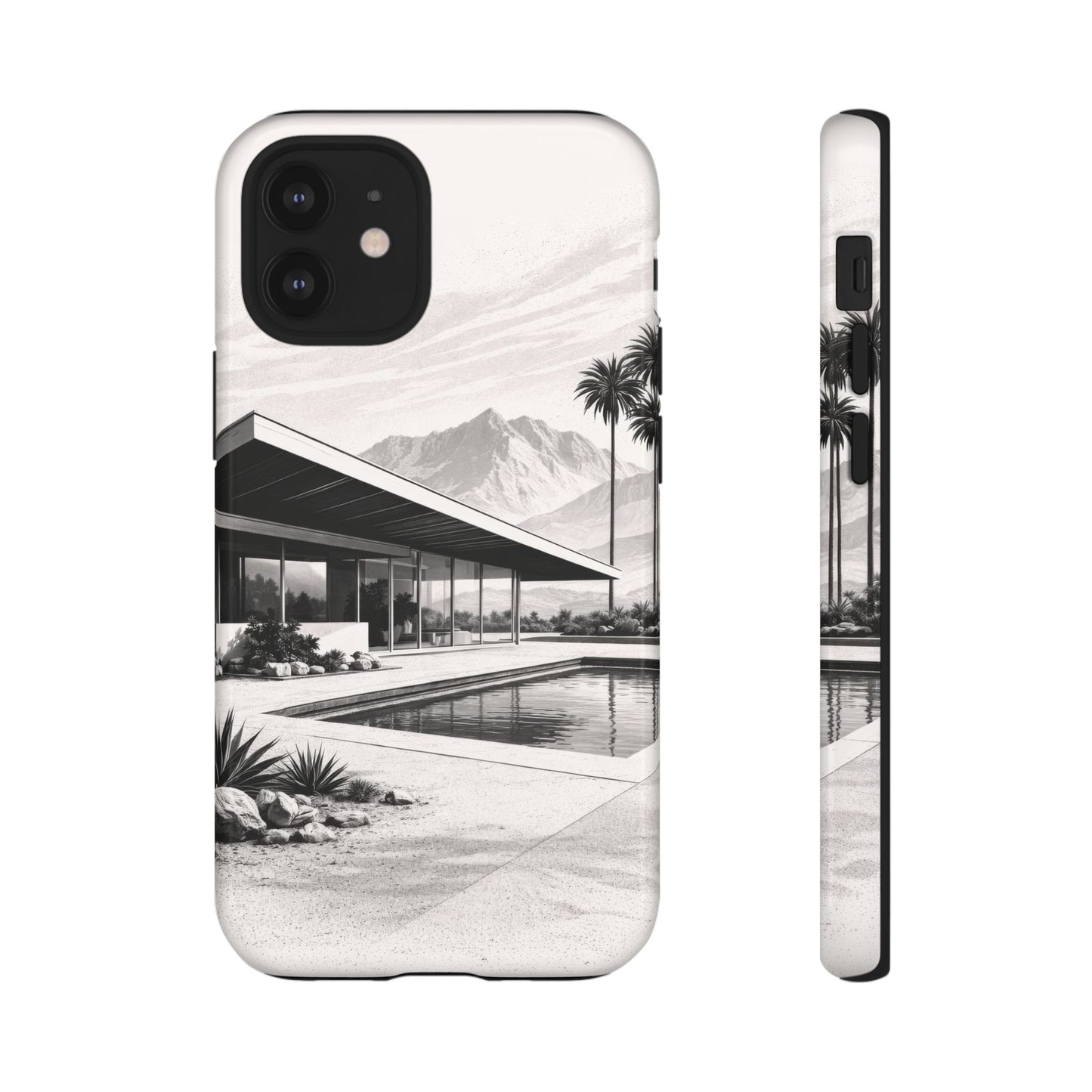 Mid-Century Palm Springs Phone Case – Retro Modern Desert House Design