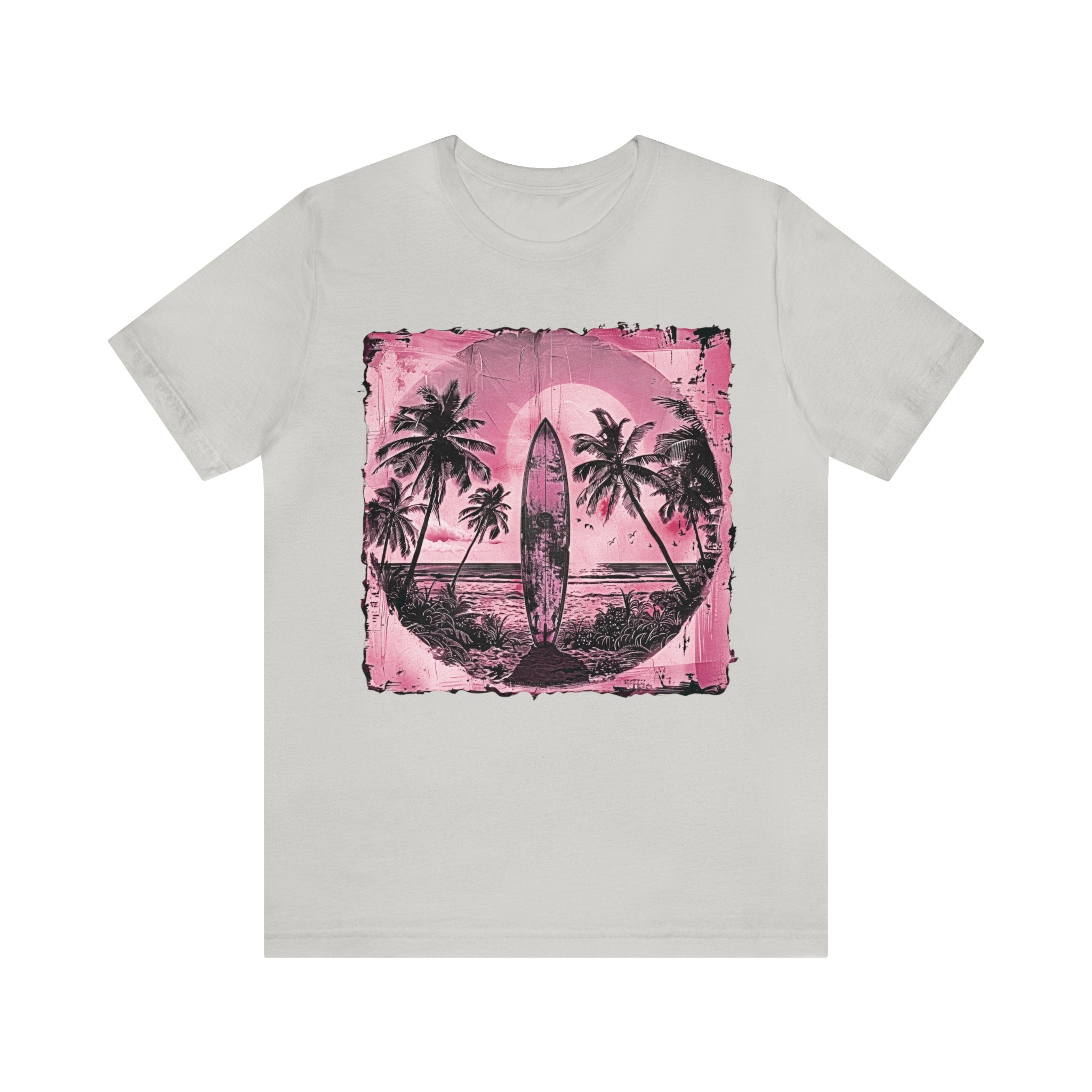 Pink vintage surfboard Unisex Jersey Short Sleeve Tee