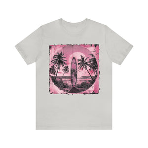 Pink vintage surfboard Unisex Jersey Short Sleeve Tee
