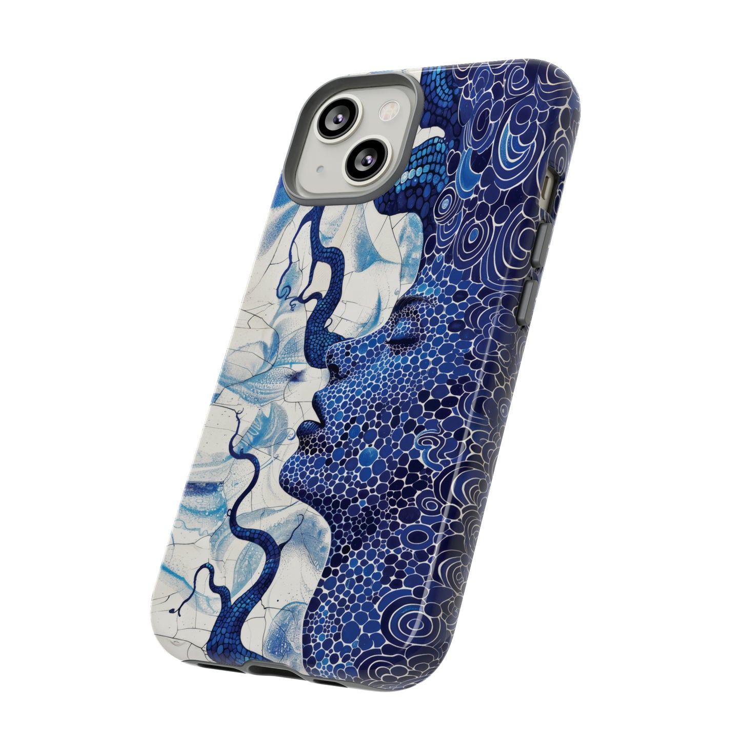 Phone Case, blue woman Artistic design, Tough Case, Colorful whimsical fantasy design, iPhone 15, 14, 13, 12, 11, Samsung, Pixel