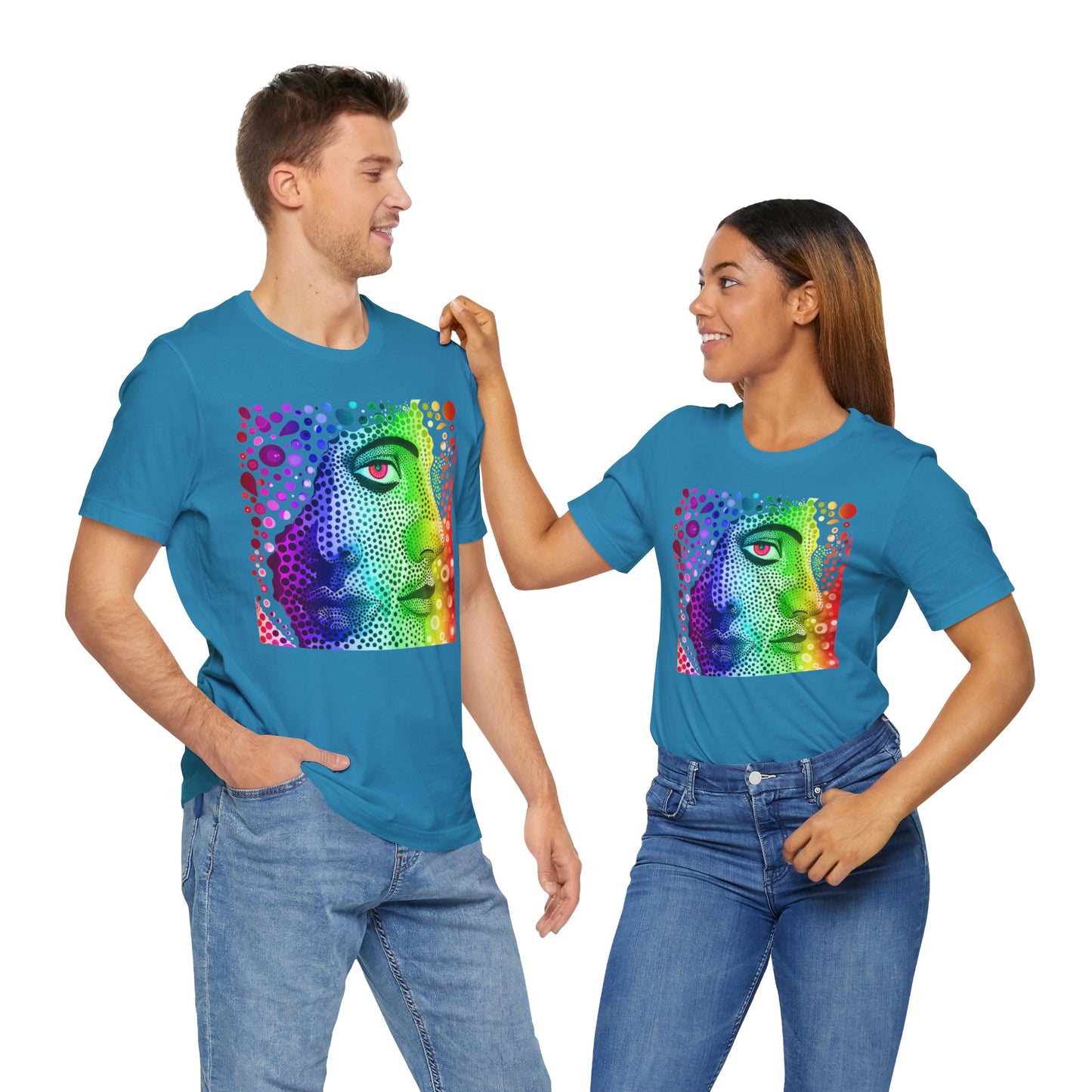 Two faced rainbow Unisex Jersey Short Sleeve Tee