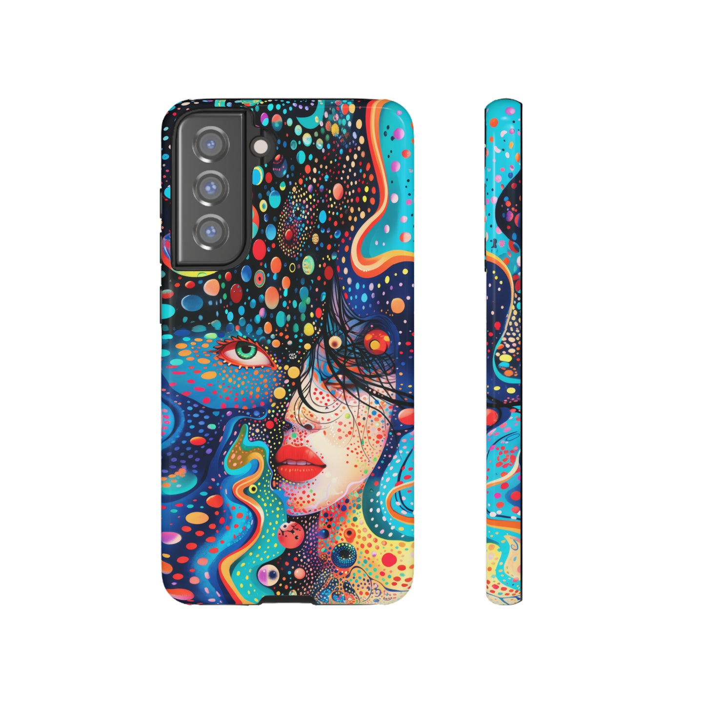 Phone Case, dream in color, Artistic design, Tough Case, Colorful whimsical flower design, iPhone 15, 14, 13, 12, 11, Samsung, Pixel