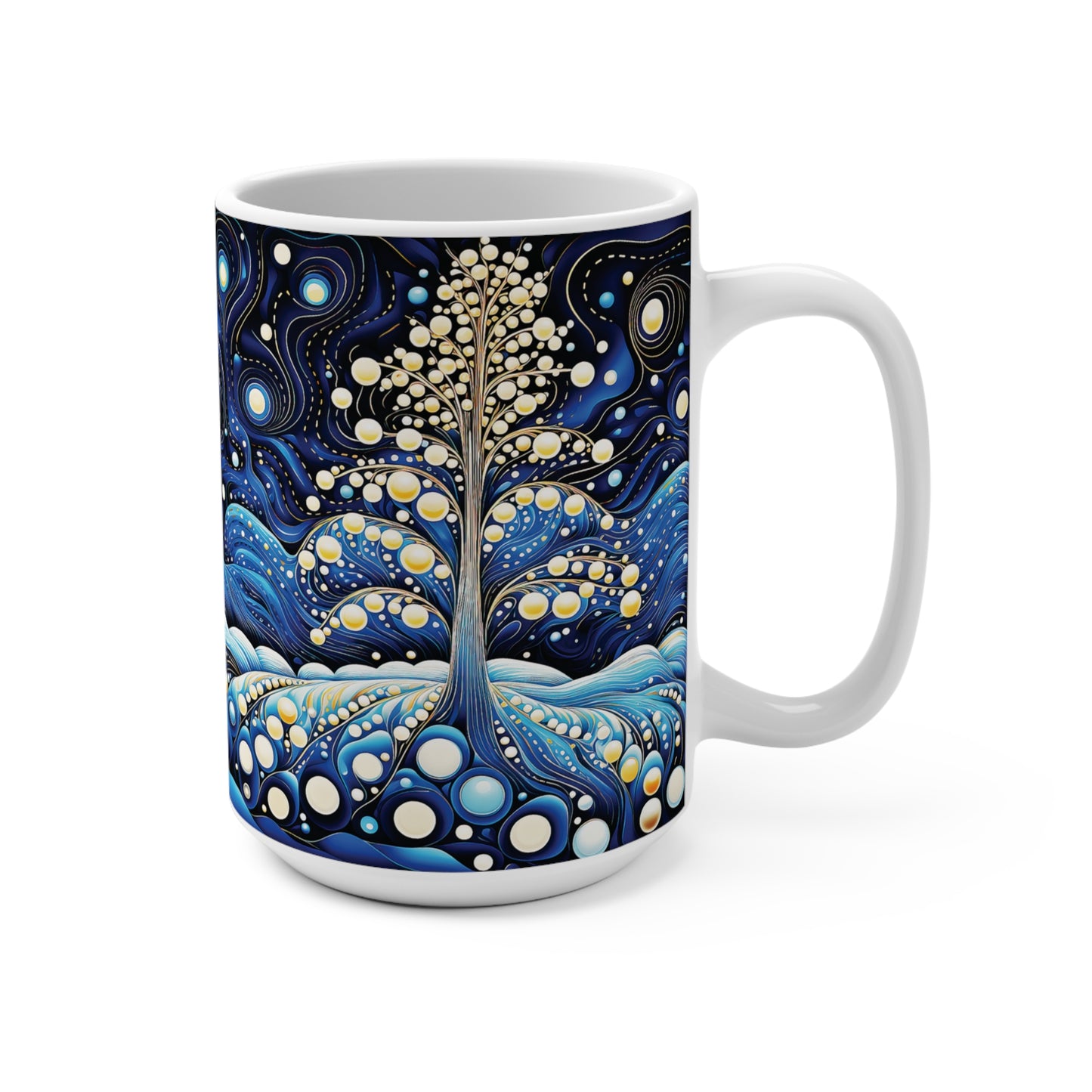 Mug 15oz Gold Tree in the Night Sky