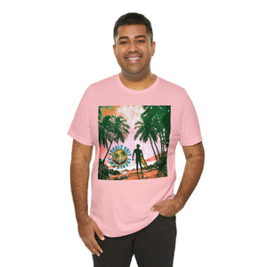 Beach scene with Locals Only stamp Unisex Jersey Short Sleeve Tee