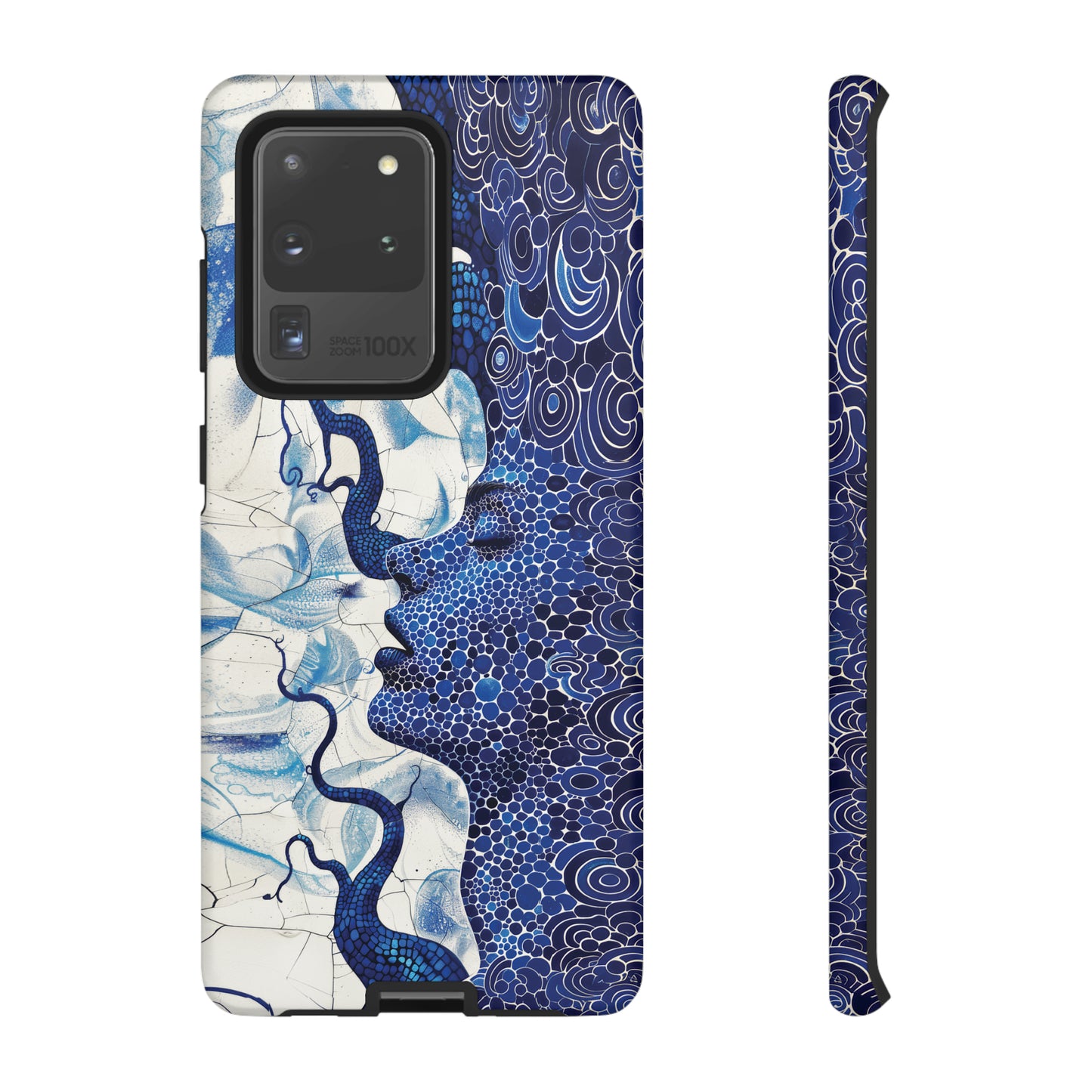 Phone Case, blue woman Artistic design, Tough Case, Colorful whimsical fantasy design, iPhone 15, 14, 13, 12, 11, Samsung, Pixel