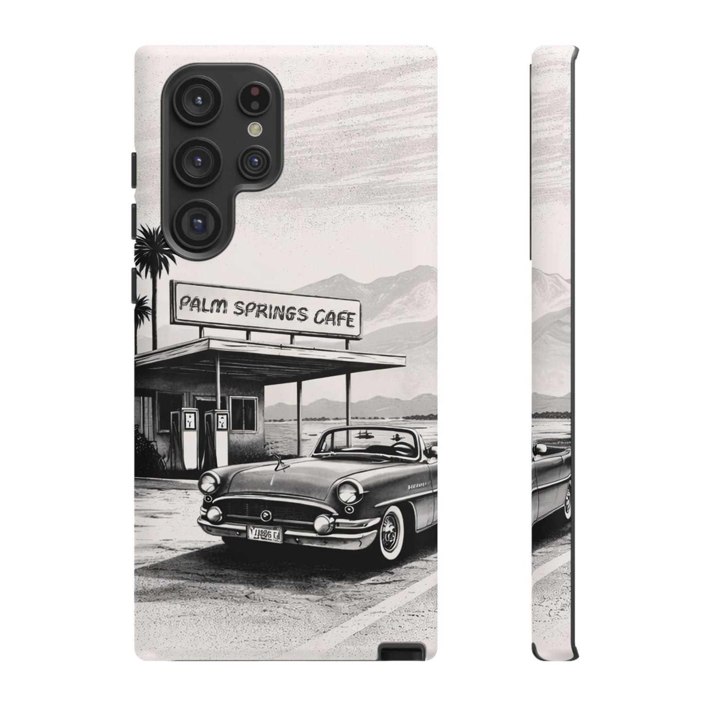 Vintage Palm Springs Cafe Phone Case – Retro Convertible Roadtrip Design