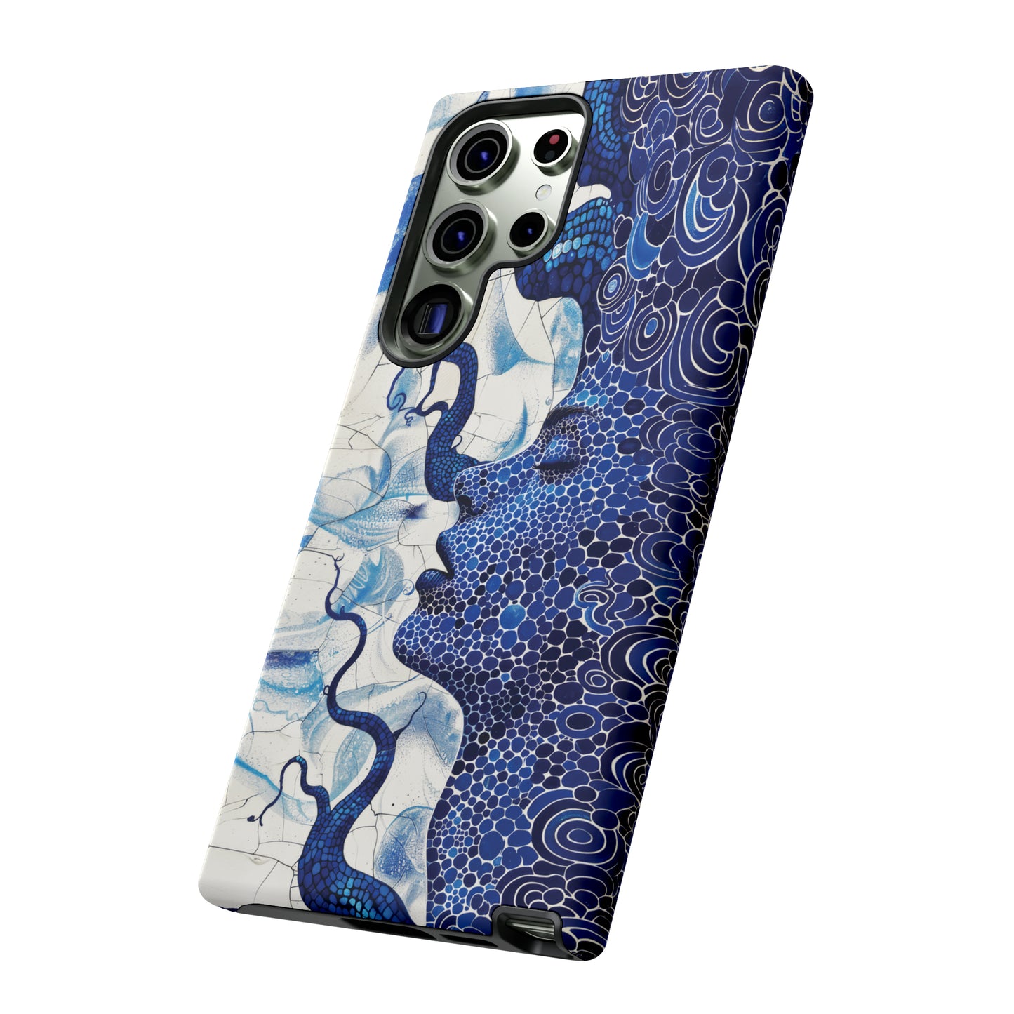 Phone Case, blue woman Artistic design, Tough Case, Colorful whimsical fantasy design, iPhone 15, 14, 13, 12, 11, Samsung, Pixel