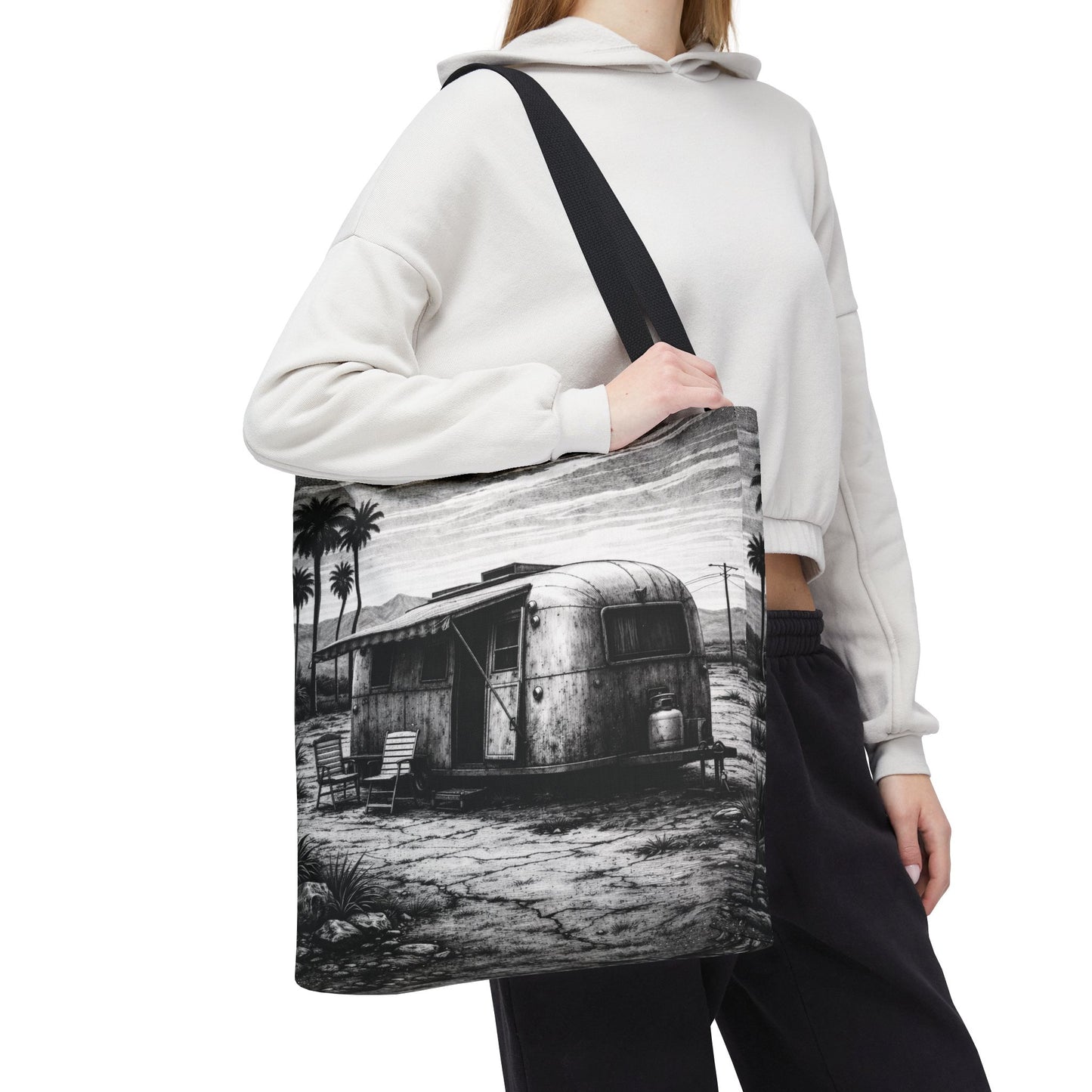 Vintage Airstream Trailer Tote Bag – Retro Desert, Vintage Airstream Carryall