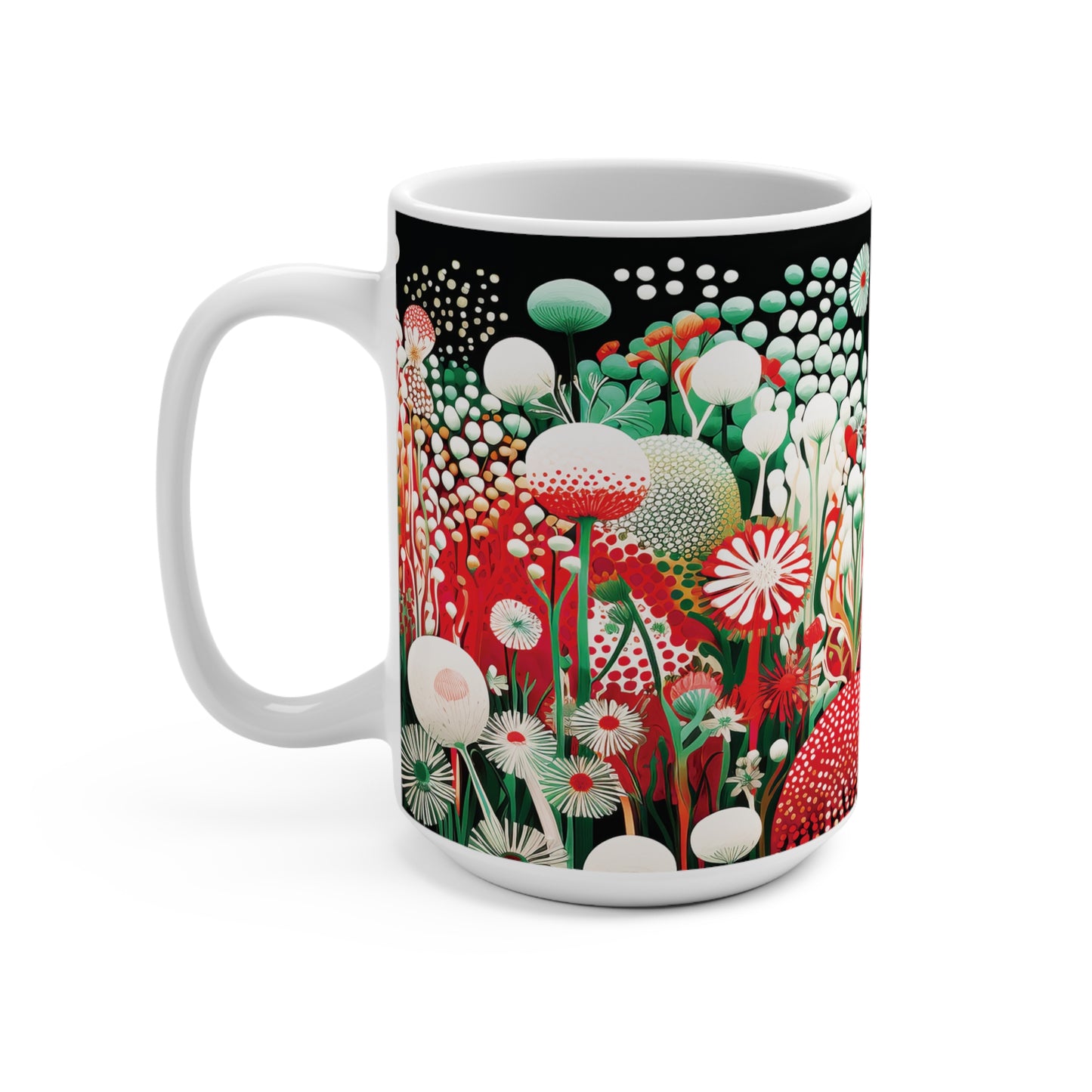 Abstract Flower Garden Mug 15oz
