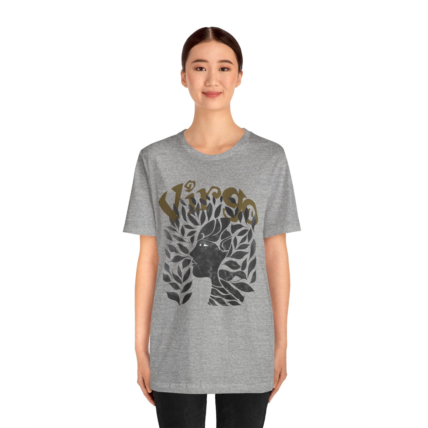 Virgo Black graphic Unisex Jersey Short Sleeve Tee