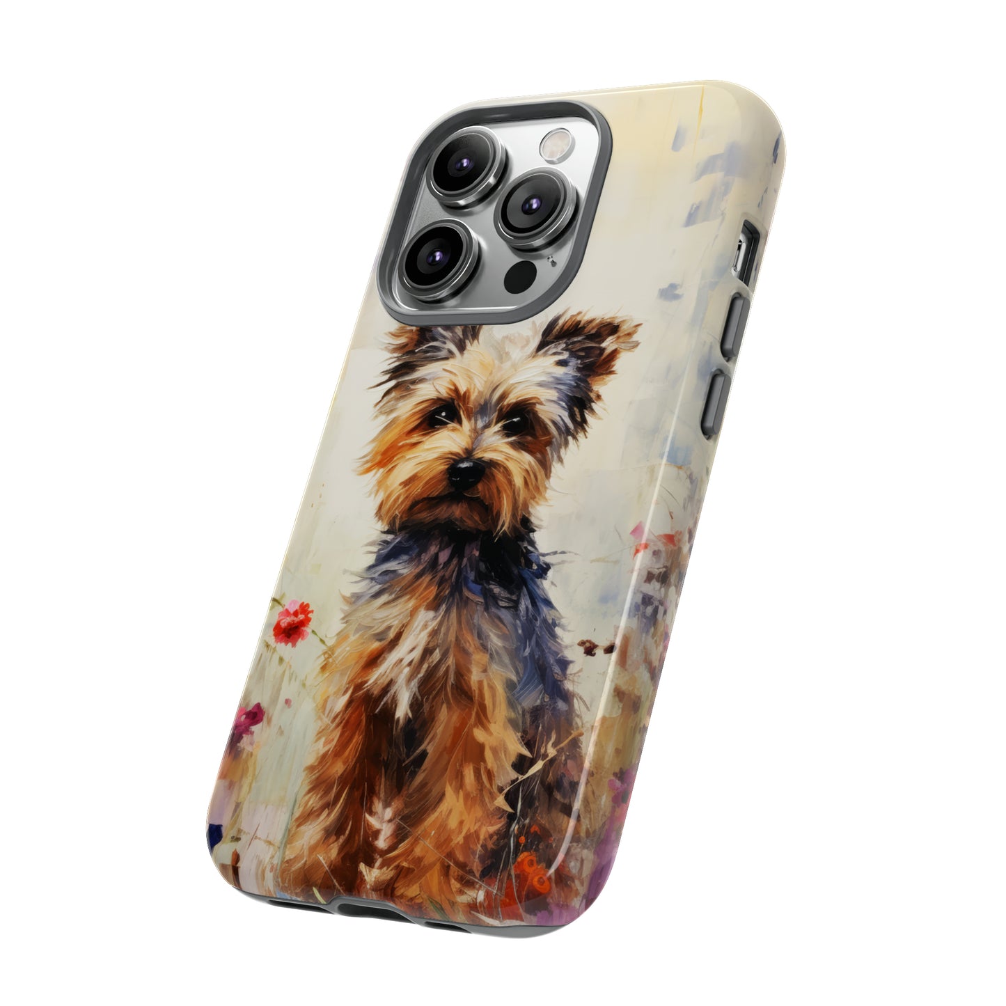 Yorkie in flowers Tough Cases