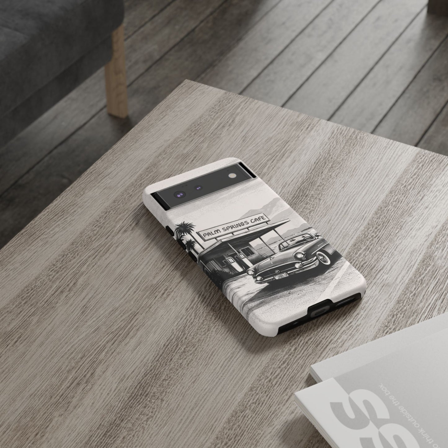 Vintage Palm Springs Cafe Phone Case – Retro Convertible Roadtrip Design