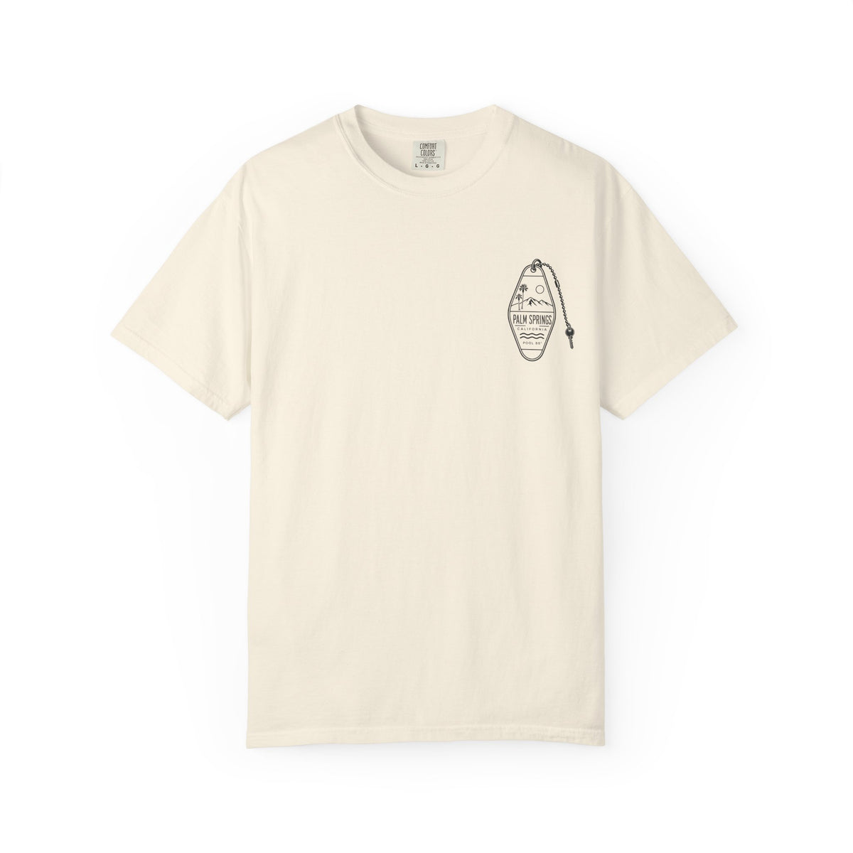 Vintage Palm Springs Motel Key T-Shirt — Vintage desert Vibes (Small Chest Graphic)