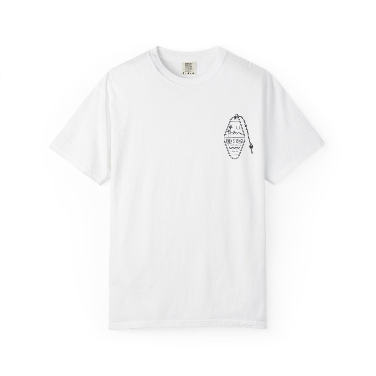 Vintage Palm Springs Motel Key T-Shirt — Vintage desert Vibes (Small Chest Graphic)