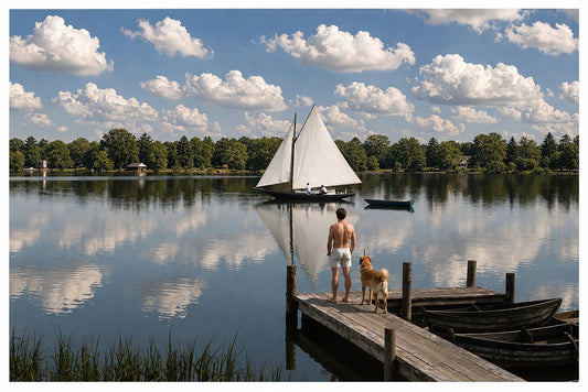 Sailboats on the lake