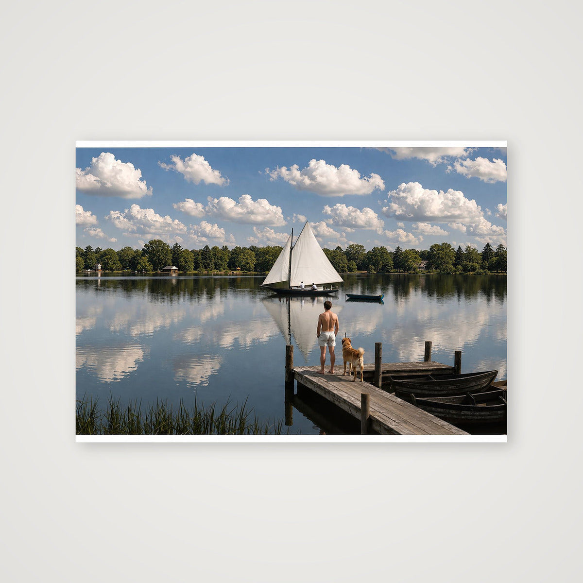 Sailboats on the lake — 100×70cm, 39×28" Print only