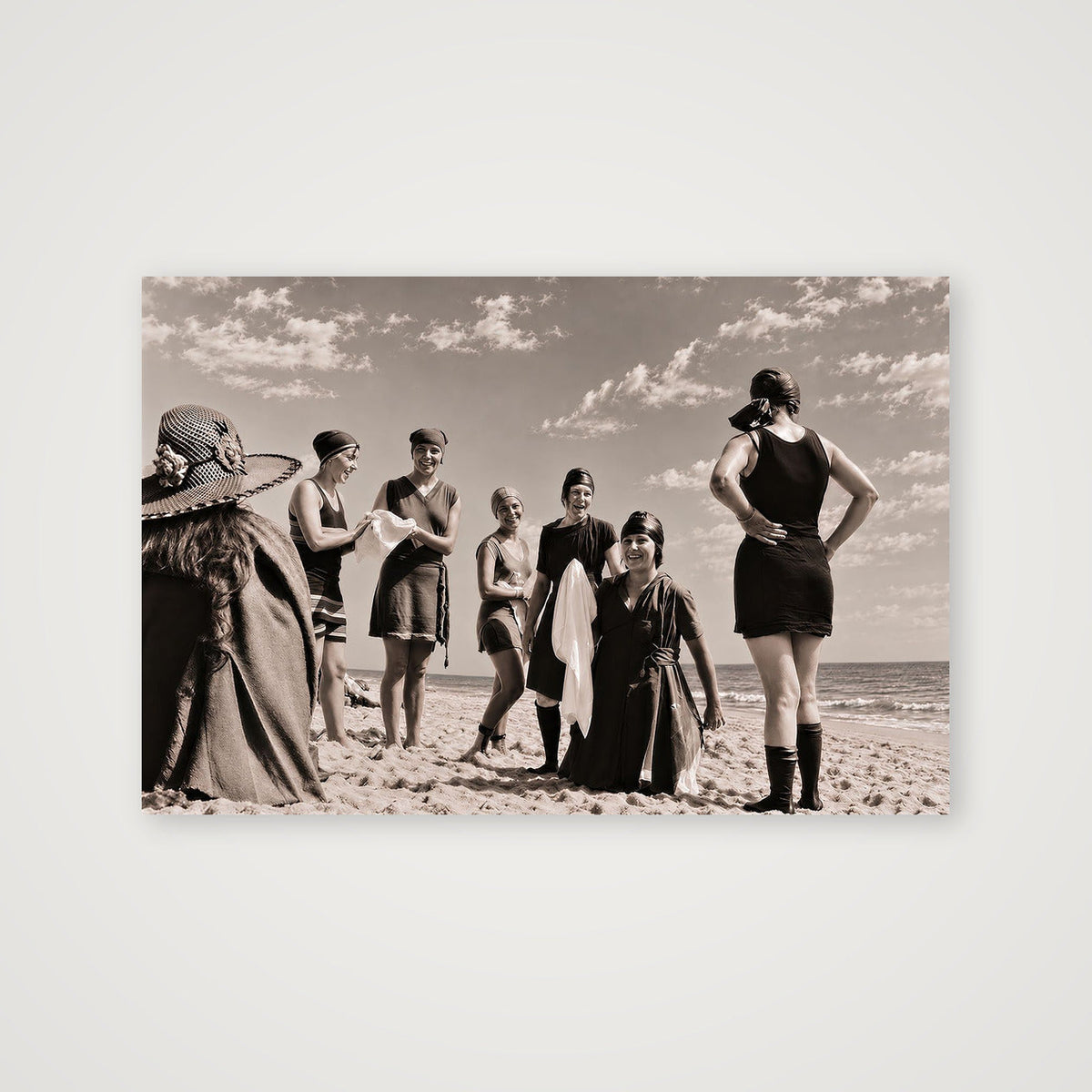 Sepia beach scene  — 45×30cm, 18×12" Print only