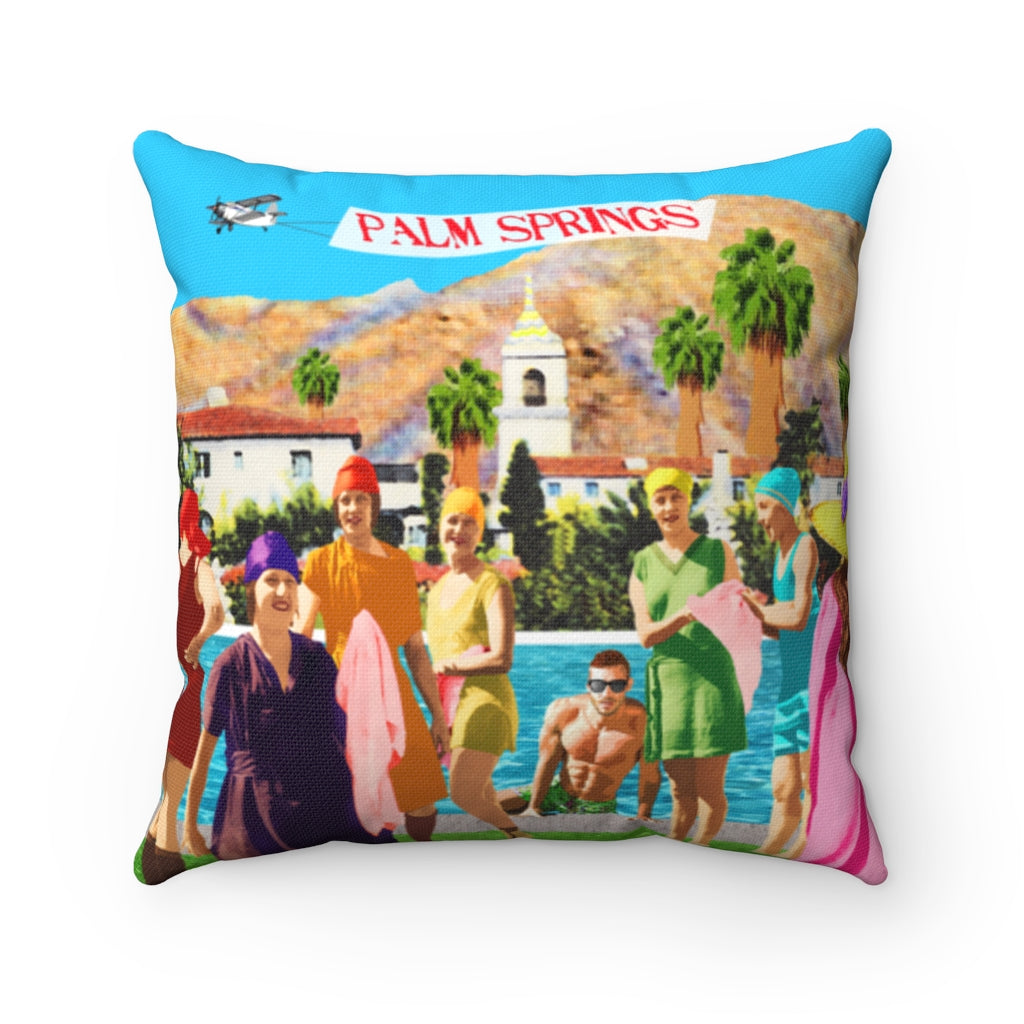 Little Women Swim Club Spun Polyester Square Pillow