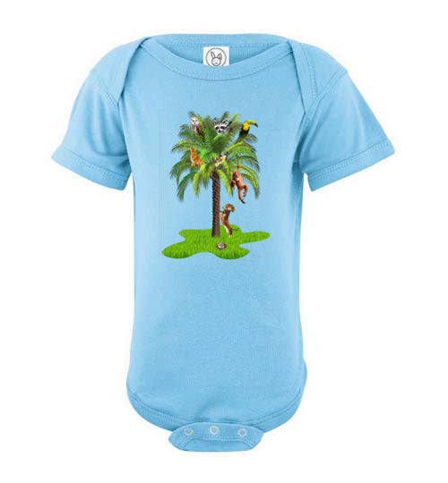 Hiding Zoo in Palm Onesie