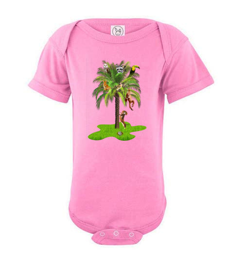 Hiding Zoo in Palm Onesie