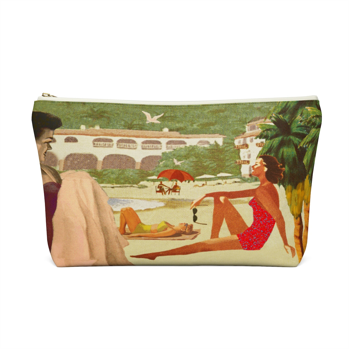 Vintage Beach Accessory Pouch w T-bottom