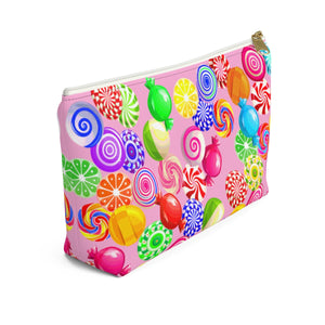 Candy on pink Accessory Pouch w T-bottom