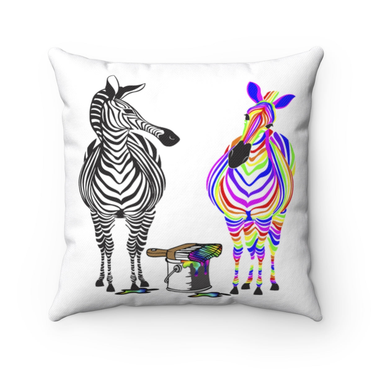 Rainbow zebra Square Pillow