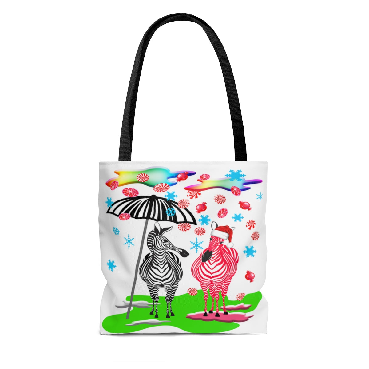 Candycane Zebra Tote Bag
