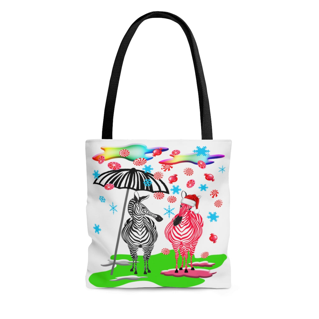 Candycane Zebra Tote Bag