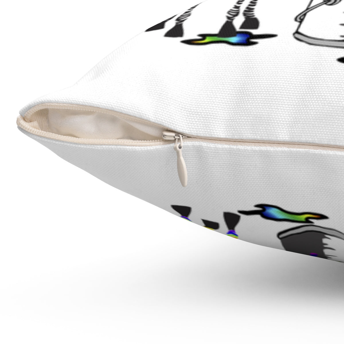 Rainbow zebra Square Pillow
